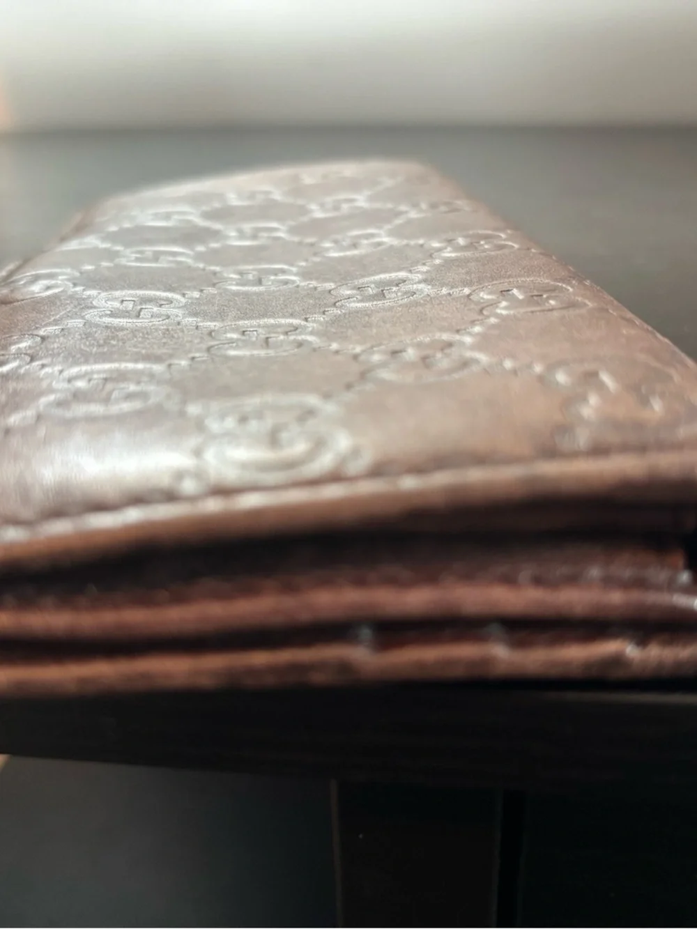 Authentic Vintage Gucci Guccissima Brown Leather Continental Wallet
